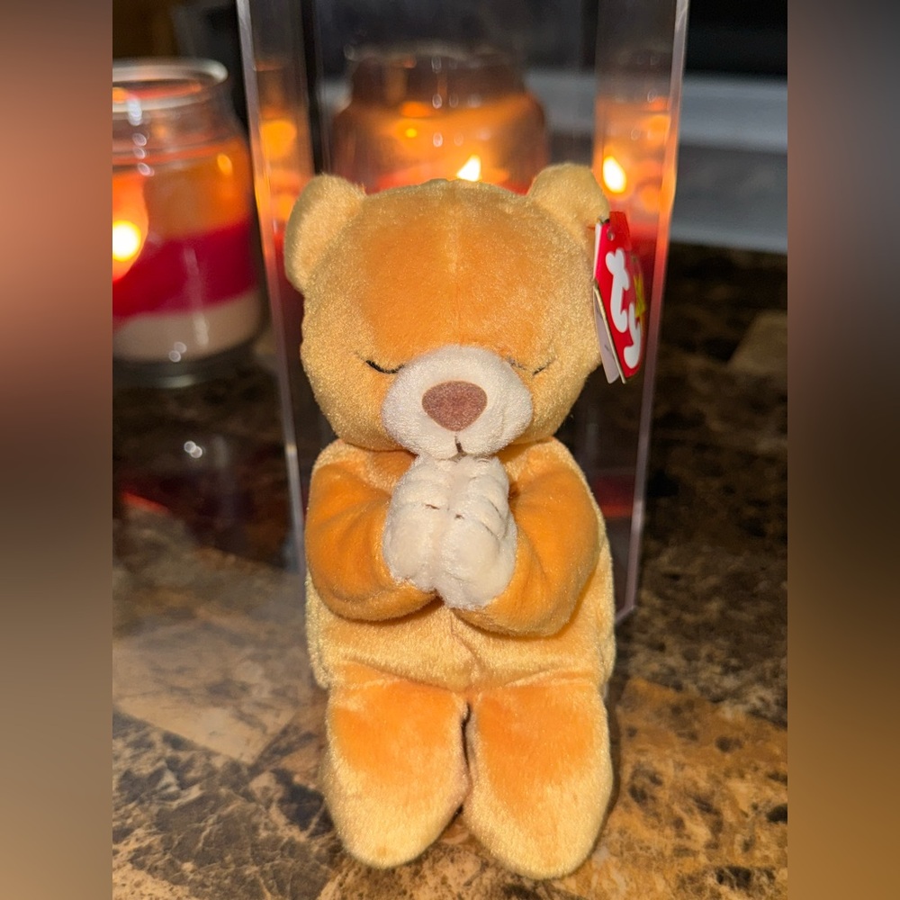 🌟 Hope the Praying Bear — TY Beanie Baby 1998 + Display Case